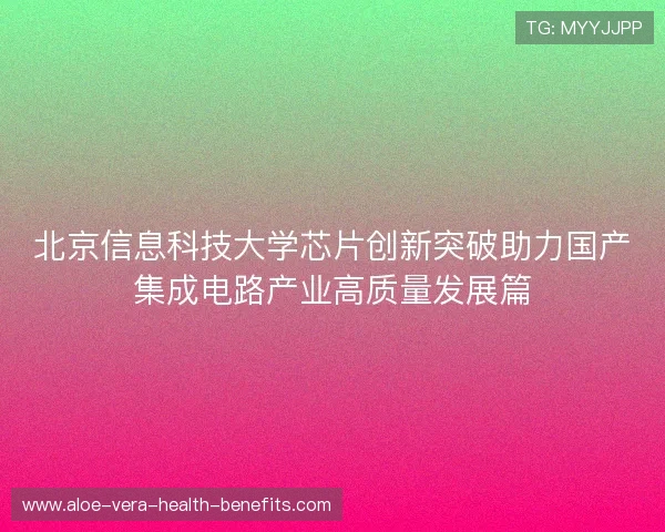 北京信息科技大学芯片创新突破助力国产集成电路产业高质量发展篇